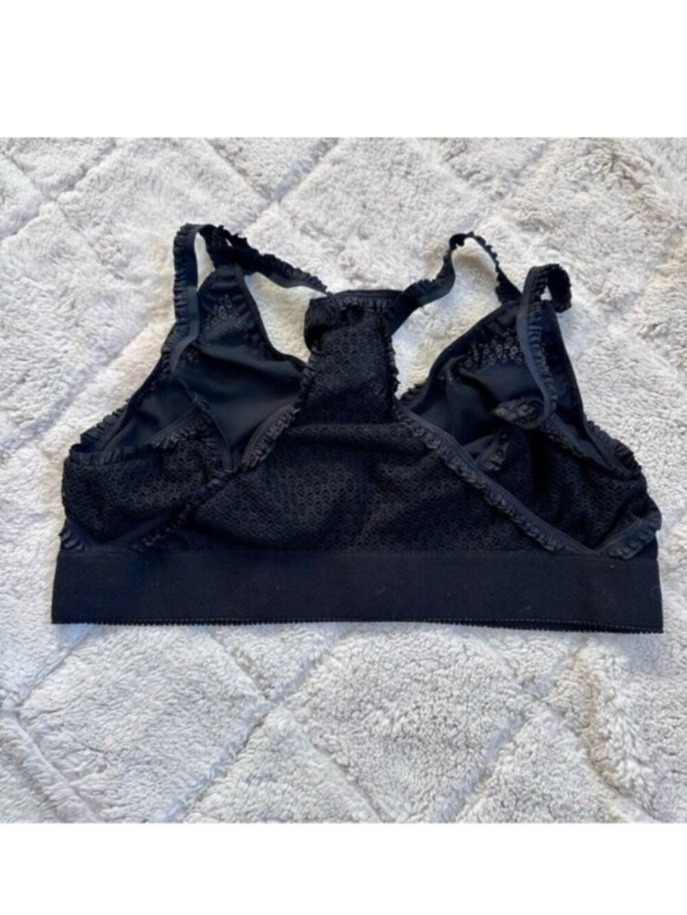 Intimately Free People | Black Racerback Ribbed Bralette | Size Medium - Picture 2 of 5